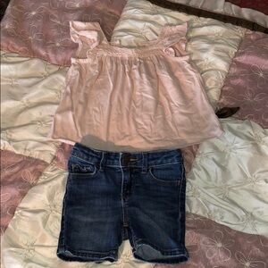 Gap denim shorts and top size 2